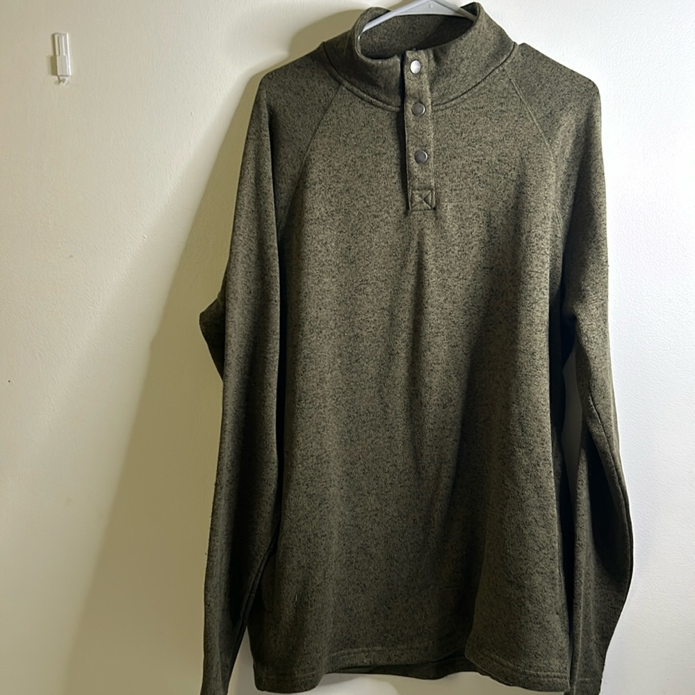 Sonoma men’s button up pullover size xl tall long sleeves gray green Cabincore